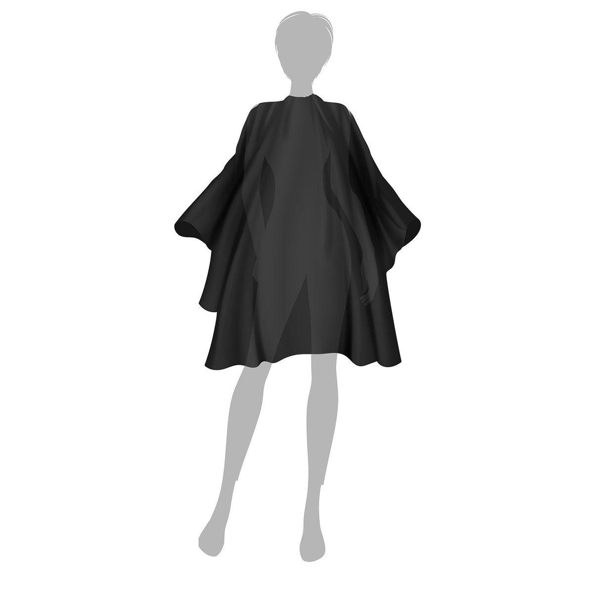 MonoDry Disposable Gown / Large Apron / Very Large Cape - 110x140 cm (Pack of 50)  BLACK