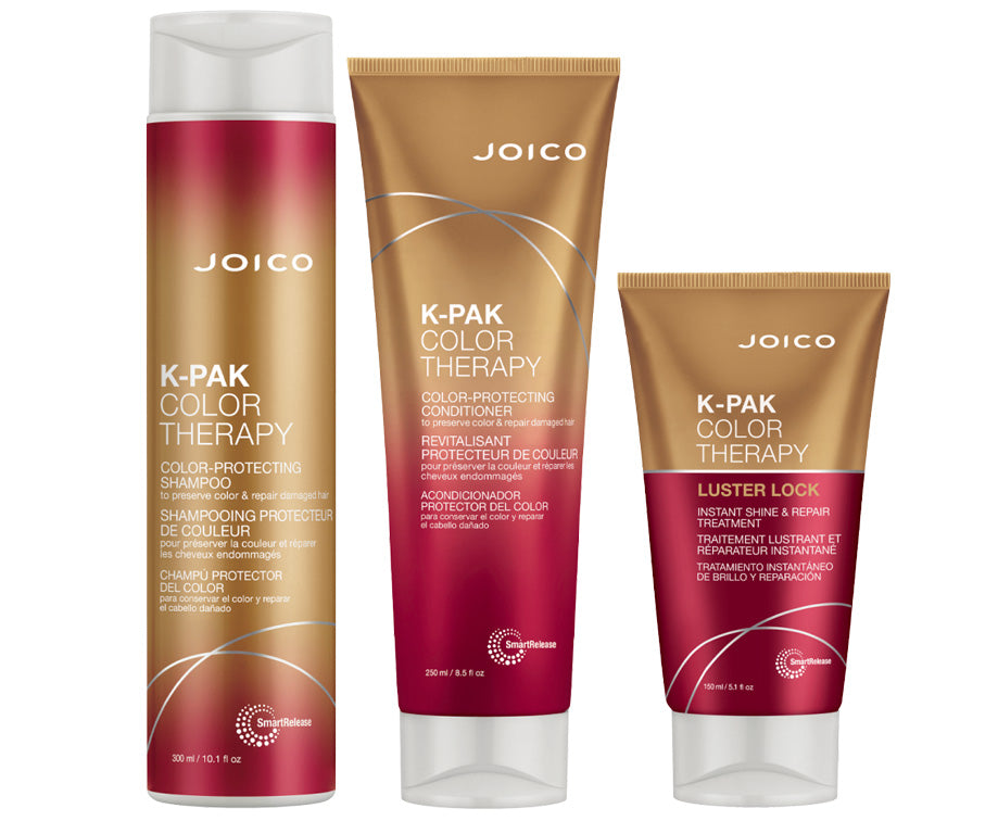 JOICO K-PAK Color Therapy Shampoo 300ml, Conditioner 250ml &amp; Luster Lock 150ml Bundle